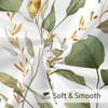 Litabel Green Gold Plant Shower Curtain, Botanical Leaves on White