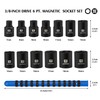 MIXPOWER 3/8" Drive Deep Magnetic Impact Socket Set with Storage