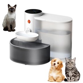 105oz/3L Smart Pet Water Fountain, Innovative Automatic Water Dispenser for Cats and Dogs, Large Capacity Wireless Cat Water Fountain, Rechargeable Pet Gravity Water Dispenser, Multiple Pets (White)