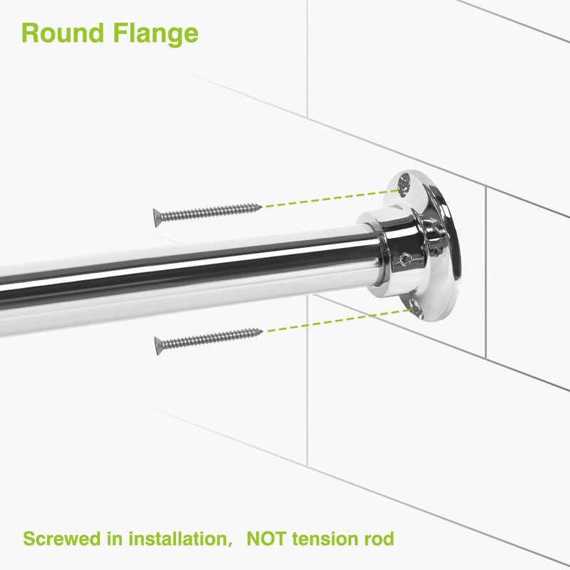 Naiture 60" Heavy-Duty Straight Shower Curtain Rod, Rustproof Stainless Steel