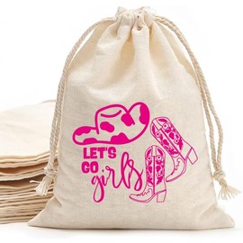 WOW PARTY Bachelorette Party Favor Bags, Wedding Survival Recovery Kit, Drawstring Hangover Kit Bags 5 x 7 Inch, Set of 10 lets go girls D1 P