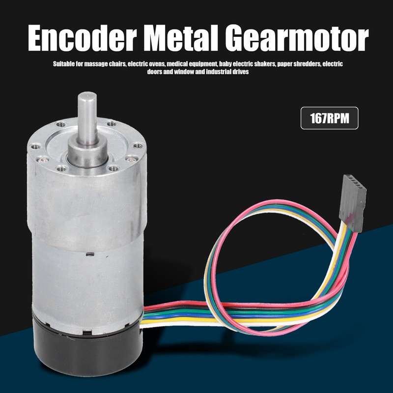 JGB37‑3530 DC12V Encoder Metal Gearmotor Speed Reduction High Torsion Encoder