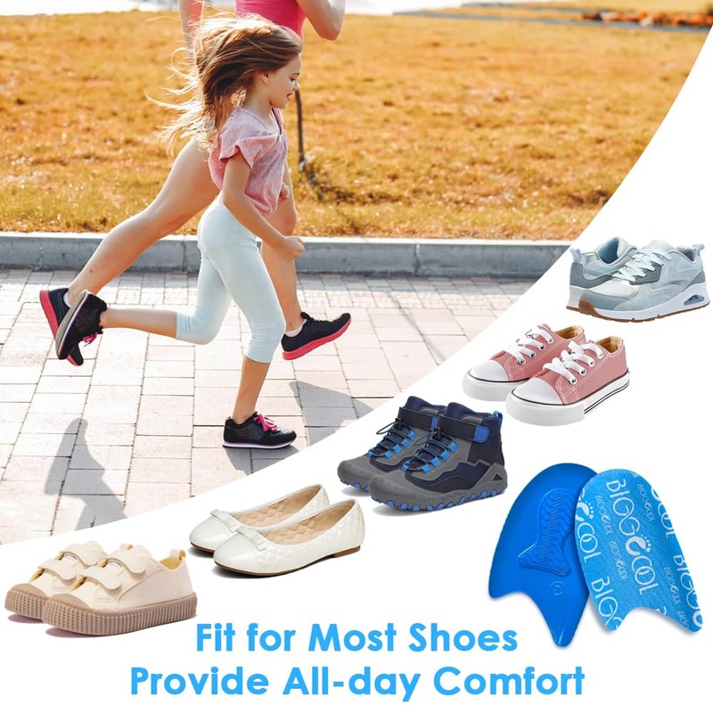 BIGGCOOL Heel Cups for Kids, Lightweight Heel Inserts for Shock