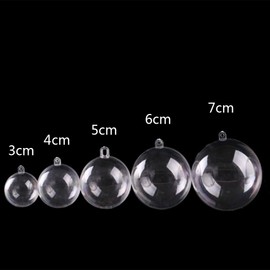 25 Set 50 Pieces Clear Plastic Fillable Ornament,Acrylic Clear Plastic DIY Ornament Balls Christmas Balls Fillable Christmas Wedding Party Decor with 5 Size DIY Hanging Balls (3/4/5/6/7cm