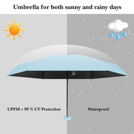Wydexint Small Umbrella, Portable Folding Umbrella, Mini Travel Umbrella, Lightweight Travel Umbrella, Pocket Umbrella, UV-Foldable with Capsule Box, Travel Waterproof and Windproof for Men and Women,
