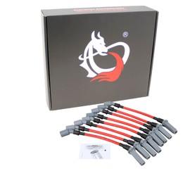 AIP Electronics DRAGON FIRE PERFORMANCE 10mm High Energy Spark Plug Wires Set Compatible with Chevy GMC Trucks/SUV 1999-2019 LS1 Vortec 4.8L 5.3L 6.0L OEM Fit PWJ255