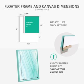 Pixy Canvas Floater Frame 18x48 for 1-1/4 (1.25) inch Deep Canvas Paintings/Canvas Prints/Wood Canvas Panels/Wall Art/Wall Decor/Home Decor/Artwork (Black, 18 x 48 inch, Portrait)