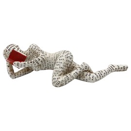 NUZAMAS Modern Reading Woman Statue Pulp Books Figurine Thinker Statue Home Decor Abstract Characters Decoration for Living Room Office Bedroom Table Desk (Lying)