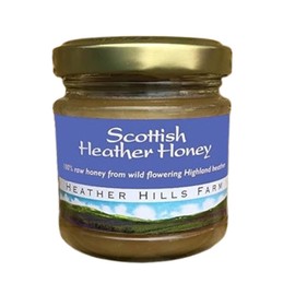 Heather Hills Farm Raw Scottish Heather Honey | Scottish Artisan Monofloral Honey | Farmed, Collected & Extracted using Traditional Methods | from Purple Heather | 3.98 Oz/113 g