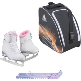Jackson Ultima Finesse JS184 Figure Ice Skates for Women Bundle with Guardog Skate Guards, Jackson Skate Bag JL350 / Skates Color: Pink/Width: Medium/Size: Toddler 10 (Kid's)