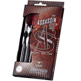 Harrows Assassin Tungsten Pro Darts | Steel Darts Set with Carry Case | 40 g, All Weights | Includes Alamo Shafts, 100-Micron Prime Flights, and Travel Case (40g)