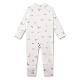 Sanetta Jumpsuit Off-White | Practical and Comfortable Organic Cotton Romper for Boys. Baby Jumpsuit, beige
