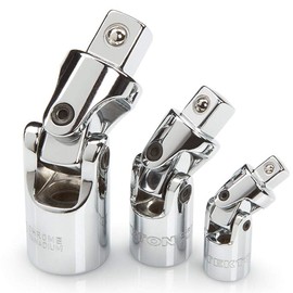 BESTU Universal Joint Insertion Angle 1/4" 3/8" 1/2" (6.35mm 9.5mm 12.7mm SQ) Set of 3 Universal Joint Set Silver 3 pcs