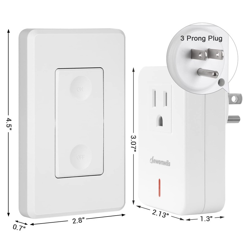 DEWENWILS Wireless Remote Wall Switch and Outlet, Plug in Remote