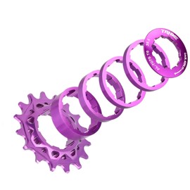 CooMeng 15T/16T/18T Single Speed Cogs Conversion Kit for Multi-Speed Bike to Dirt Jump/BMX, Aluminum Single Speed Cassette with Spacer and Locking Ring