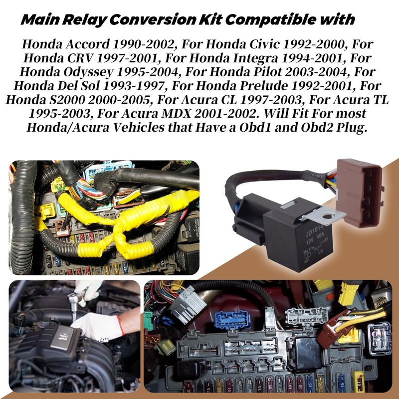 XYgdhqpt Main Relay Conversion Kit for Compatible with 92-01 Civic,94-01