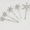 5 PCS Stars Hair Bobby Pins for Women Silver Snowflake