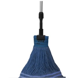 DMSI 12 Blue or Green 9” Headband Large 24oz Mops Antimicrobial Blended Looped-End - 9" Blue Headband