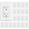 BESTTEN 20 Pack 20 Amp Decor Wall Receptacle Outlet, 20A