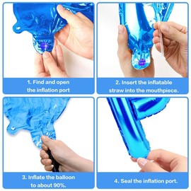 Blue Lets Pawty Balloons Dog Birthday Decorations 9 PCS 16 Inch Foil Dog Balloons Lets Pawty Birthday Decorations with Straw and Ribbon for Pets Dogs Birthday Party Decoration Favor Supplies