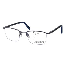 ProEyes Attitude 3, Progressive Blue Light Blocking Readers, 0 Strength on Top Lens, Lightweight, Flexible, Durable (Gun, 1, multiplier_x)