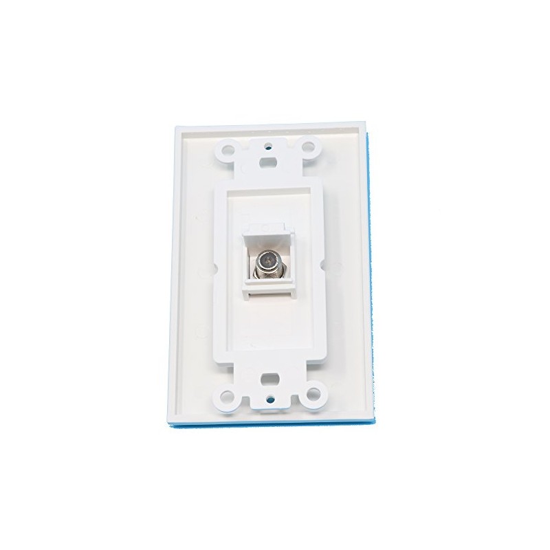 RiteAV 1 Coax Cable TV Port Wall Plate Oversized Jumbo