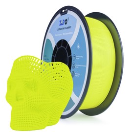 ZIRO Fluorescence PLA Filament 1.75mm, Luminous ONLY by UV Light, Glow Effect 3D Printer Filament PLA,1KG/2.2lbs Spool, Dimensional Accuracy +/- 0.03mm, Fit for Most FDM 3D Printers, Fluo Yellow