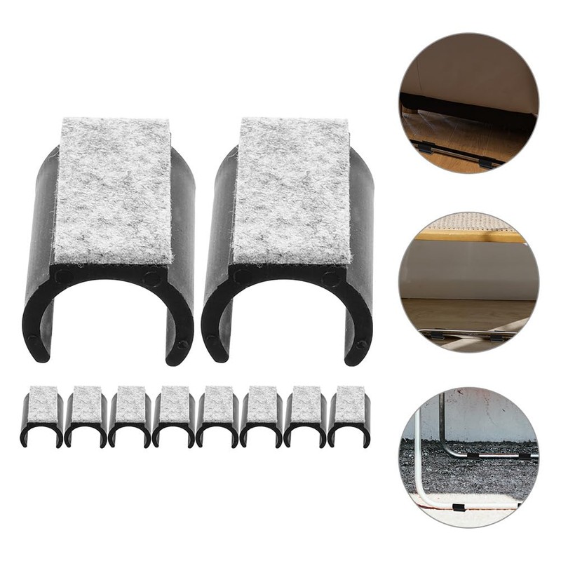 HOMSFOU 10 Pcs Plastic Chair Foot 19mm U Shaped Floor