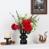UBOSU Artificial Flower in Black Glass vase, Red Roses, Carnations,