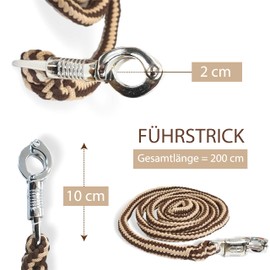 Pferdelinis Horse Lead Rope, 2m, Brown/Beige, Pre-braided Polypropylene