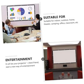Operitacx Camping Projector Screen Portable Lightweight for Home Theater Classroom Made of Polyester