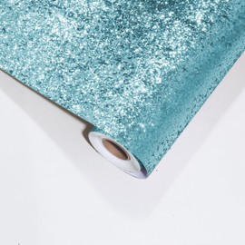 STICKEEP Shiny Blue Glitter Wallpaper Textured Chunky Glitter Contact Paper Peel and Stick Blue Sparkling Glitter Wallpaper for Crafts Decor Cabinets Dresser Bedroom Accent Wall 17.71" x 120"