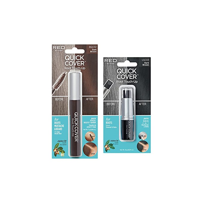 Kiss Quick Cover - Juego de retoque, humectar y brillar,