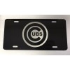 BLVD CHICAGO CUBS Logo Car Tag Diamond Etched on Black