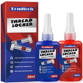 Bondtech Thread Lock Blue and Red, Threadlocker Medium and High Strength, Thread Locker for Nuts, Bolts, Fasteners and Metals, Against Losening and Leakage (Medium-High-100ml)