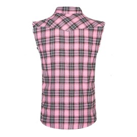 NUTEXROL Men's Casual Flannel Plaid Shirt Sleeveless Cotton Plus Size Vest