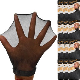 BEEOS Black SKINLIKE HD Wig Cap, 24 Pieces Invisible and Sheer Breathable Ultra-thin Stretchy Stocking Caps for Lace Front Wigs, Bald Cap for Women