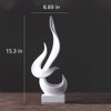 Abstract Flame-Shaped Resin Sculpture, Gold and Silver, Modern Decorative Figurine