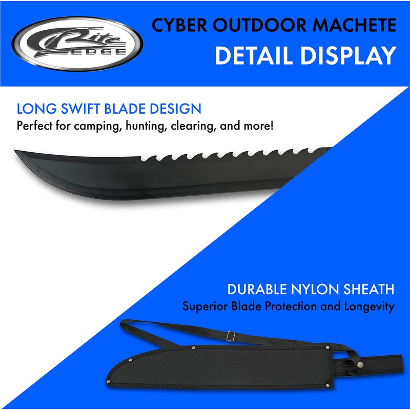 Szco Supplies 25" Full-Tang Saw Back Machete with Nylon Sheath