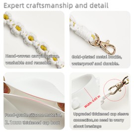 Silicone Boot Set for Owala Water Bottle 40 oz - Includes Water Bottle Handle Strap - Perfect Owala Accessories, Fits Owala Tumbler, Owala Free Sip, for Pink owala (White)