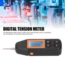 Luocute 10N Digital Tension Meter, Push Pull Force Portable LCD Backlit Display Auto Shutdown Low Power 4 Units N LB Kg Oz with High Accuracy for Pressure Tester Dynamometer