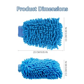 JUKOTA 4 PCS Waschhandschuh Auto,Auto Waschen Set Händehandtuch,Autopflege Mikrofaser Handschuh,Putzhandschuhe für Autowasch Kratzfreien Auto Polieren Schonend Weich,23 x 15 cm(Blau+Orange)