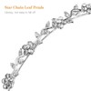 WINOMO Crystal Bridal Flower Leaves Crown Headband Tiara Headpiece, Silver,