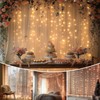 EMHOLDBU Champagne Tulle Backdrop Curtain with Lights String10x8ft Sheer Drapes