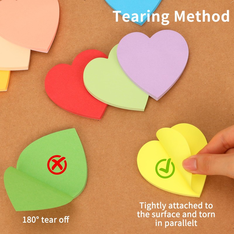 Heart Sticky Notes, 16 Colors 60 Sheets/Pad, 960 Sheets Shape