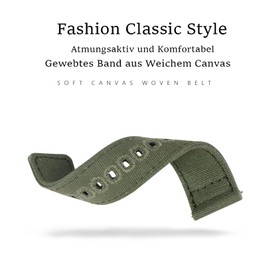 Niziruoup Canvas Watch Straps 18mm 20mm 22mm Quick Release Sailcloth Canvas Watch Band Smartwatch Replacement Strap for Men Women Watchand