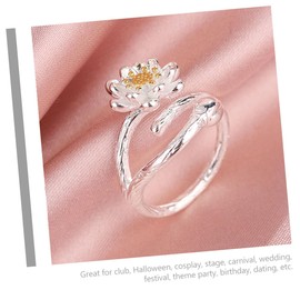 TOVINANNA Flower Ring for Women Cute Decorative Open Ring for Parties Festivals and Special Occasions Unique Aesthetic Floral Design