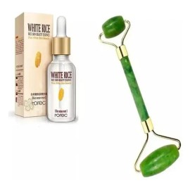 Kit Serum Arroz Blanco Hidratante  Rodillo Facial Jade                                                                                                