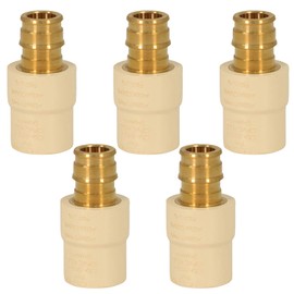 Midline Valve CSDQFG012-OM-5 1/2'' Expansion PEX x CPVC Adapter Pipe Fitting; No Lead Brass (Pack Of 5)