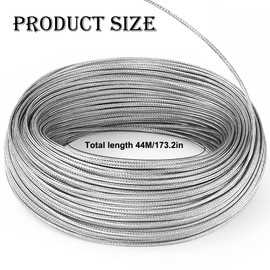 41 m Steel Wire Trimmer Line, Diameter 3 mm, Brush Cutter Thread, Grass Trimmer Line, Steel Nylon Thread Mowing Line, Grass Trimmer Line for Weed, Grass Yard, Garden